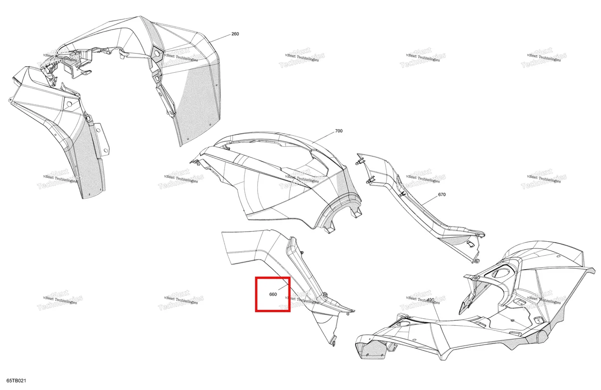 Деталь 705015358 на схеме узла 2022 Can-Am Renegade 1000R EFI - XMR Body - Fender Kit