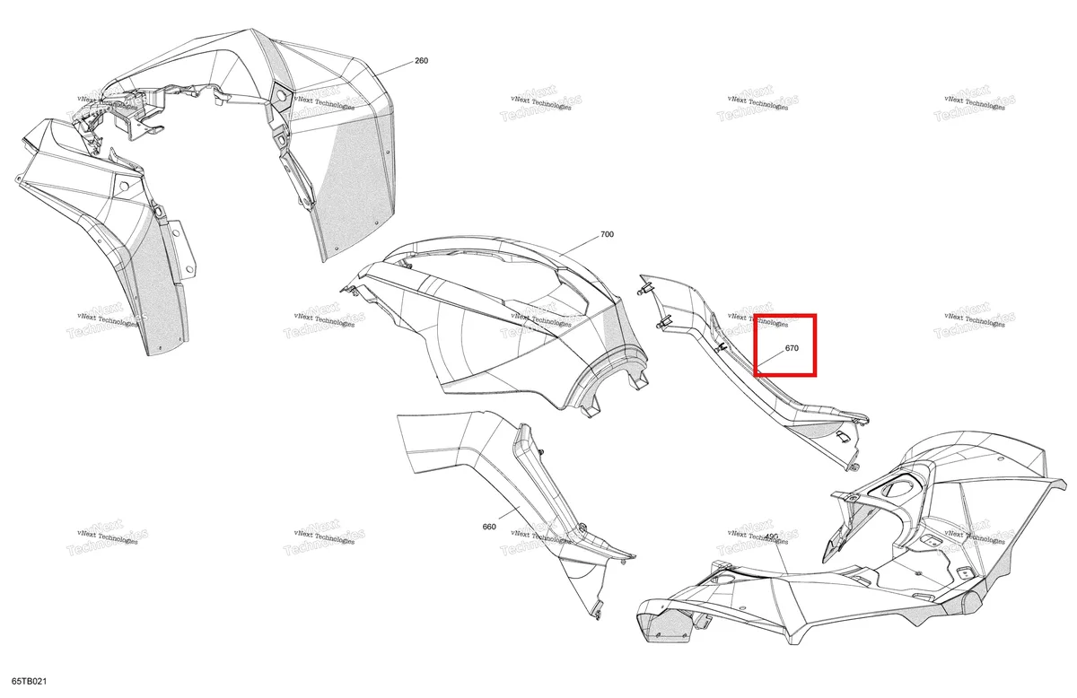 Деталь 705015359 на схеме узла 2022 Can-Am Renegade 1000R EFI - XMR Body - Fender Kit