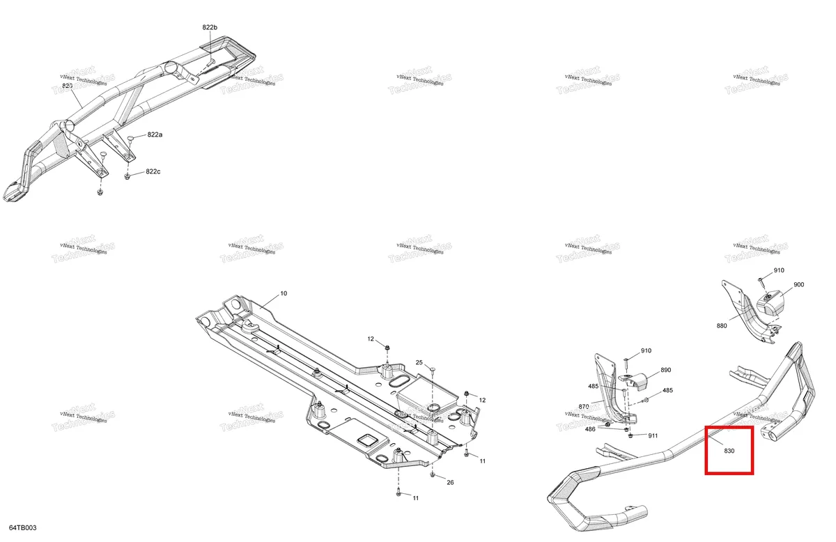 Деталь 705015373 на схеме узла 2022 Can-Am Outlander MAX 1000R EFI - XTP - CE Body - Skid Plate And Bumper