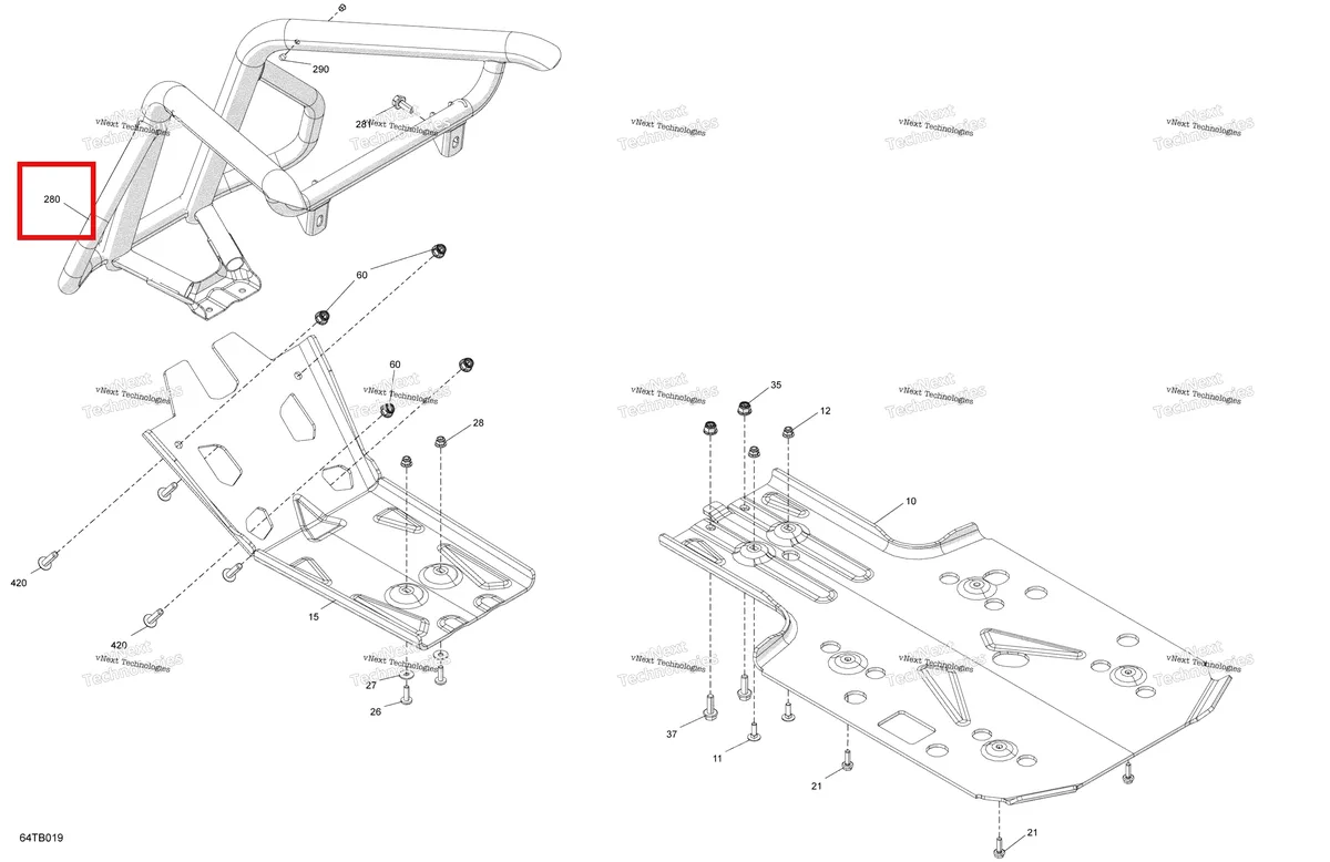 Деталь 705015408 на схеме узла 2022 Can-Am Renegade 1000R EFI - XMR - CE Body - Skid Plate And Bumper