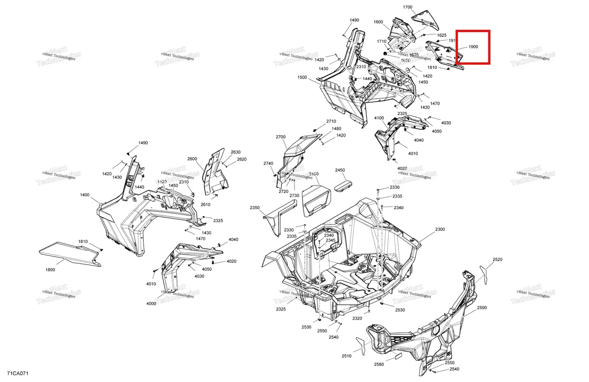 Деталь 705015476 на схеме узла 2021 Can-Am Maverick Sport 1000R - XRC Body - Rear Section