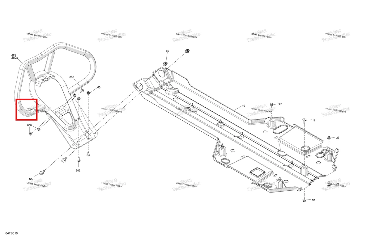 Деталь 705015695 на схеме узла 2022 Can-Am Renegade 570 EFI - STD Body - Skid Plate And Bumper