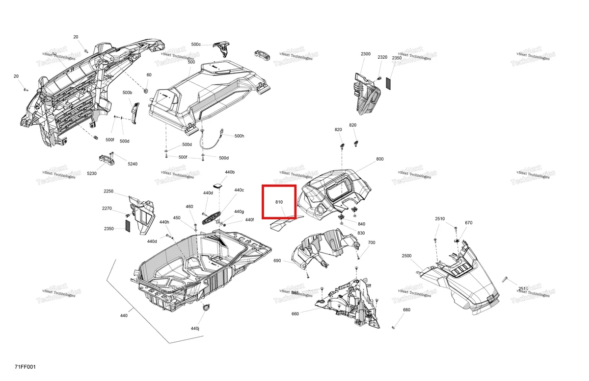 Деталь 705015852 (Поролон Can-Am Outlander 4x4 DPS 700 (2025) (705015852)) на схеме узла 2026 Can-Am OUTLANDER - 4X4 - STD - 700 - 1CTC - Legion Red Body - Front Section