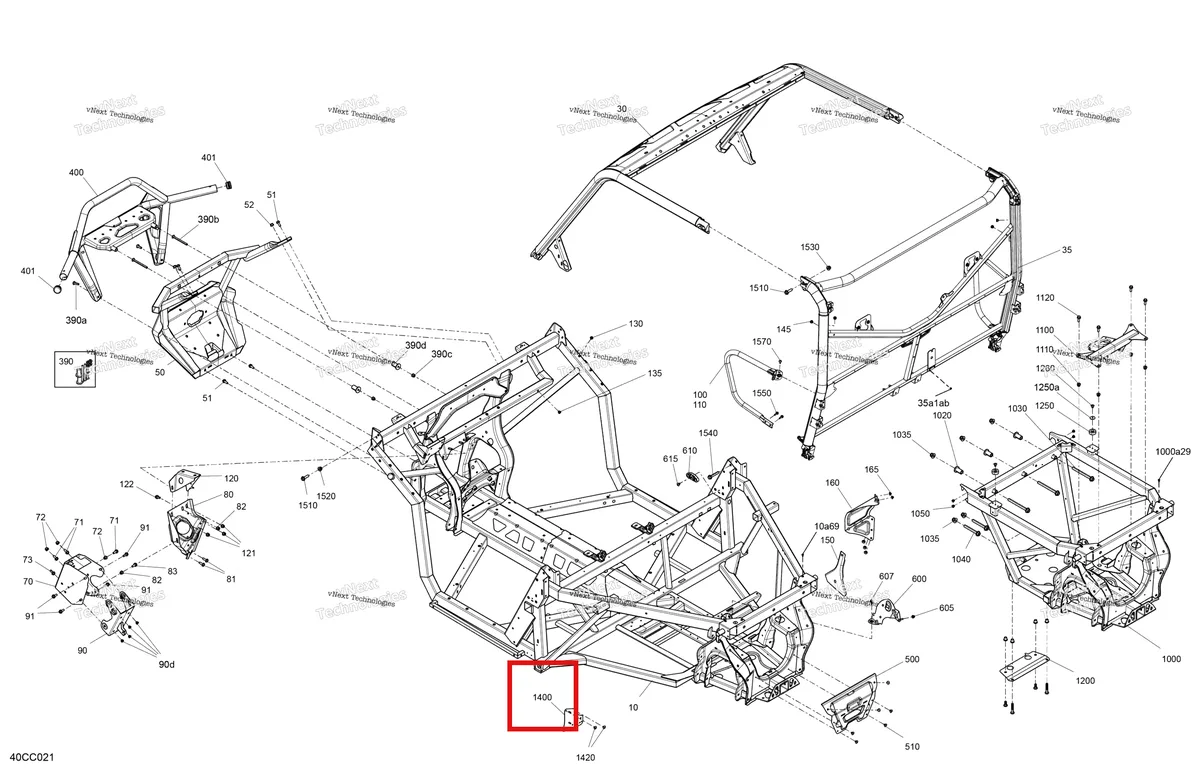 Деталь 705015933 на схеме узла 2023 Can-Am Defender 6X6 HD10 - XT Frame - System