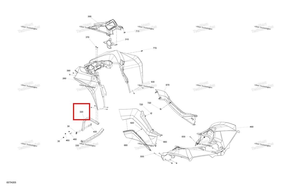 Деталь 705016094 на схеме узла 2021 Can-Am Renegade 1000R EFI - XXC - CE Body - Fender Kit