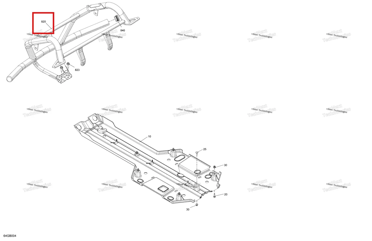 Деталь 705016246 на схеме узла 2022 Can-Am Outlander 570 EFI - XMR Body - Skid Plate And Bumper