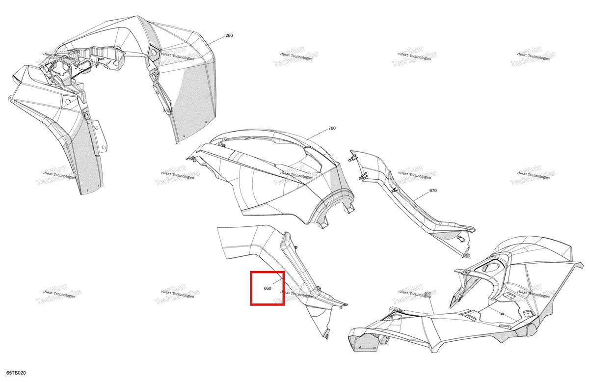 Деталь 705016253 на схеме узла 2022 Can-Am Renegade 1000R EFI - XXC - CE Body - Fender Kit