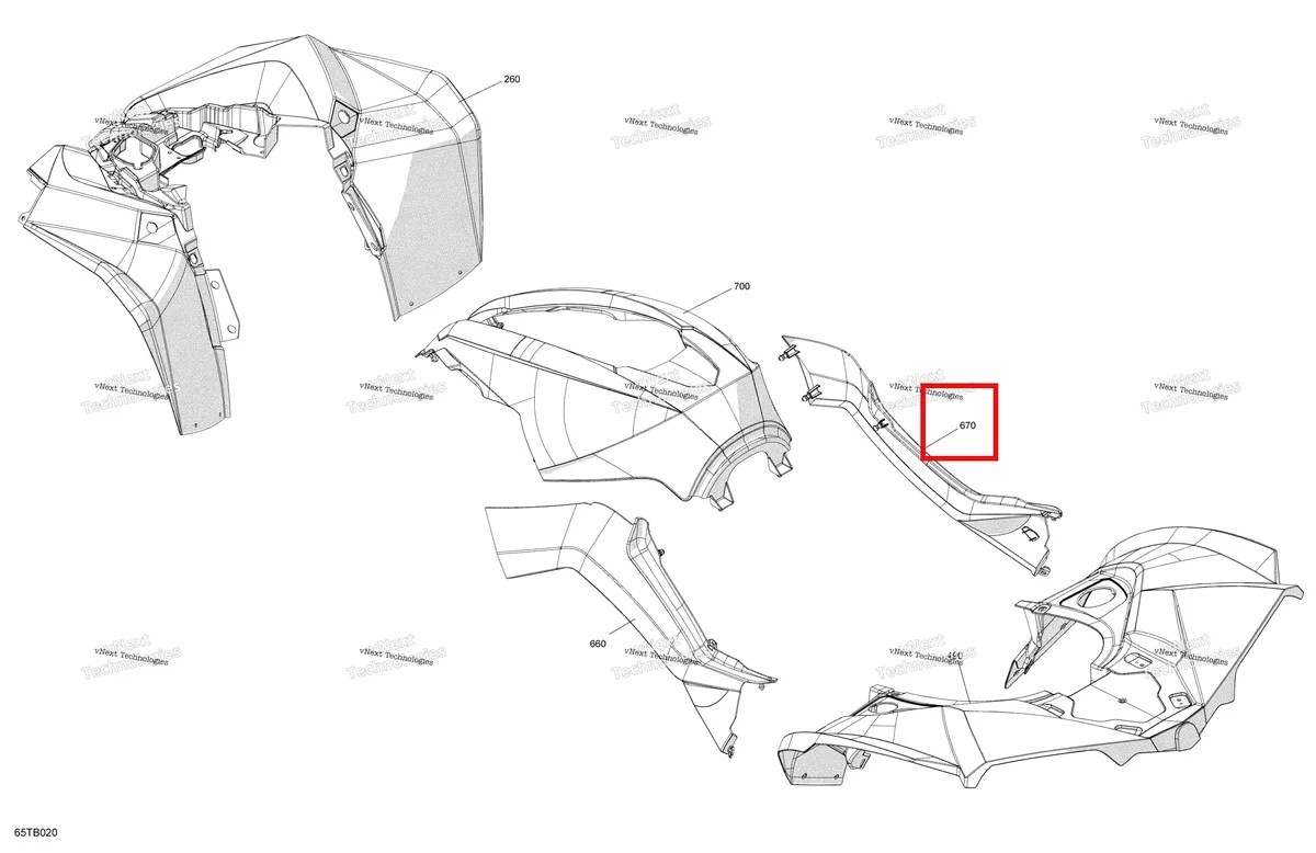 Деталь 705016254 на схеме узла 2022 Can-Am Renegade 1000R EFI - XXC - CE Body - Fender Kit