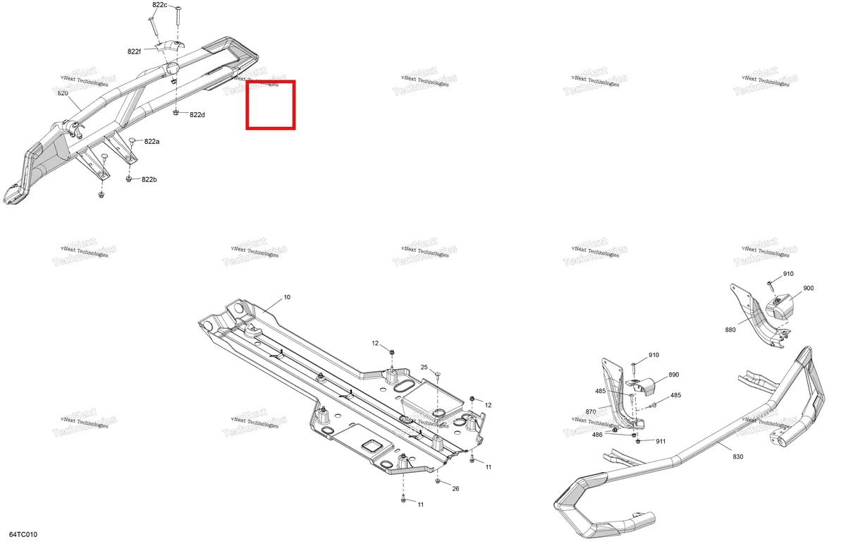 Деталь 705016291 (Carbon чёрный верхний кронштейн Can-Am Outlander 1000R EFI XMR (2022) (705016291)) на схеме узла 2023 Can-Am Outlander 850 EFI - XMR Body - Skid Plate And Bumper