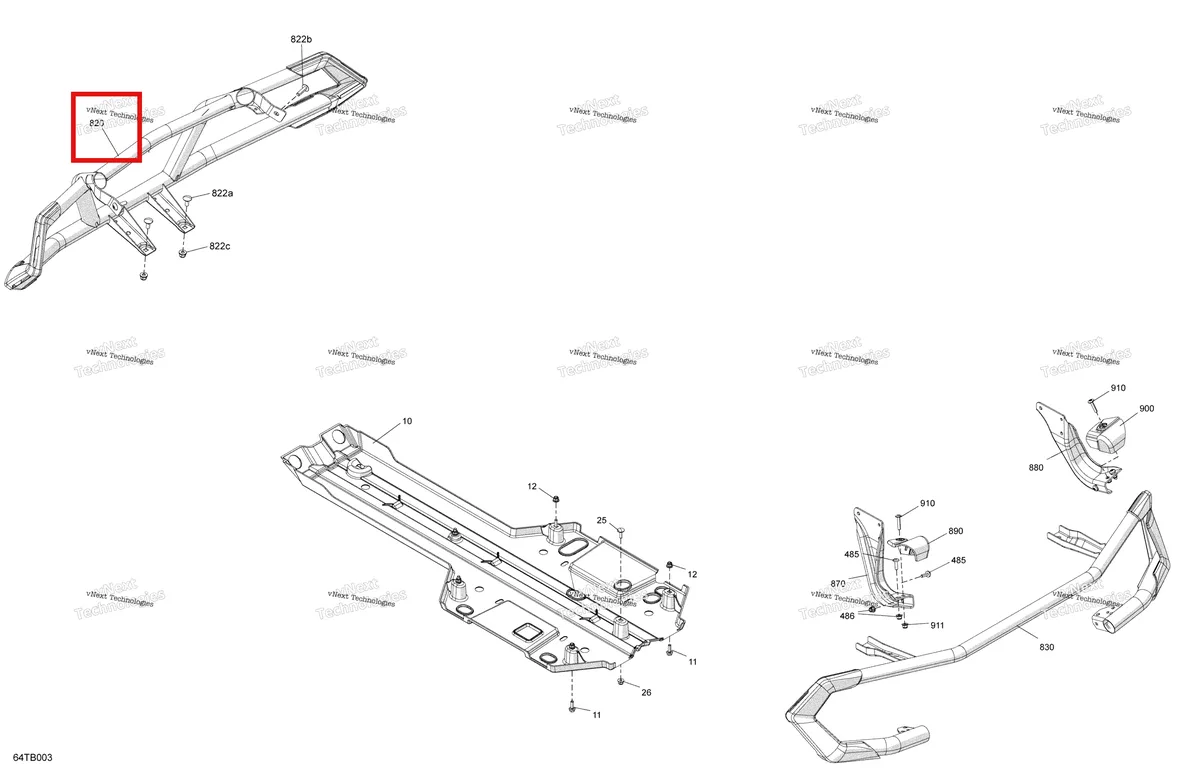 Деталь 705016548 на схеме узла 2022 Can-Am Outlander MAX 1000R EFI - XTP - CE Body - Skid Plate And Bumper