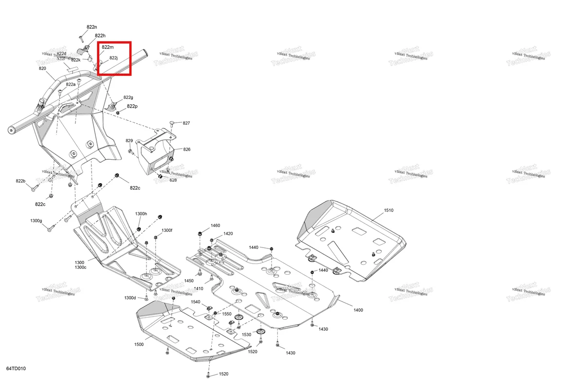 Деталь 705016578 на схеме узла 2024 Can-Am Outlander 1000R EFI 4X4 - 4MRA - X XC Package - Chalk Body - Skid Plate And Bumper