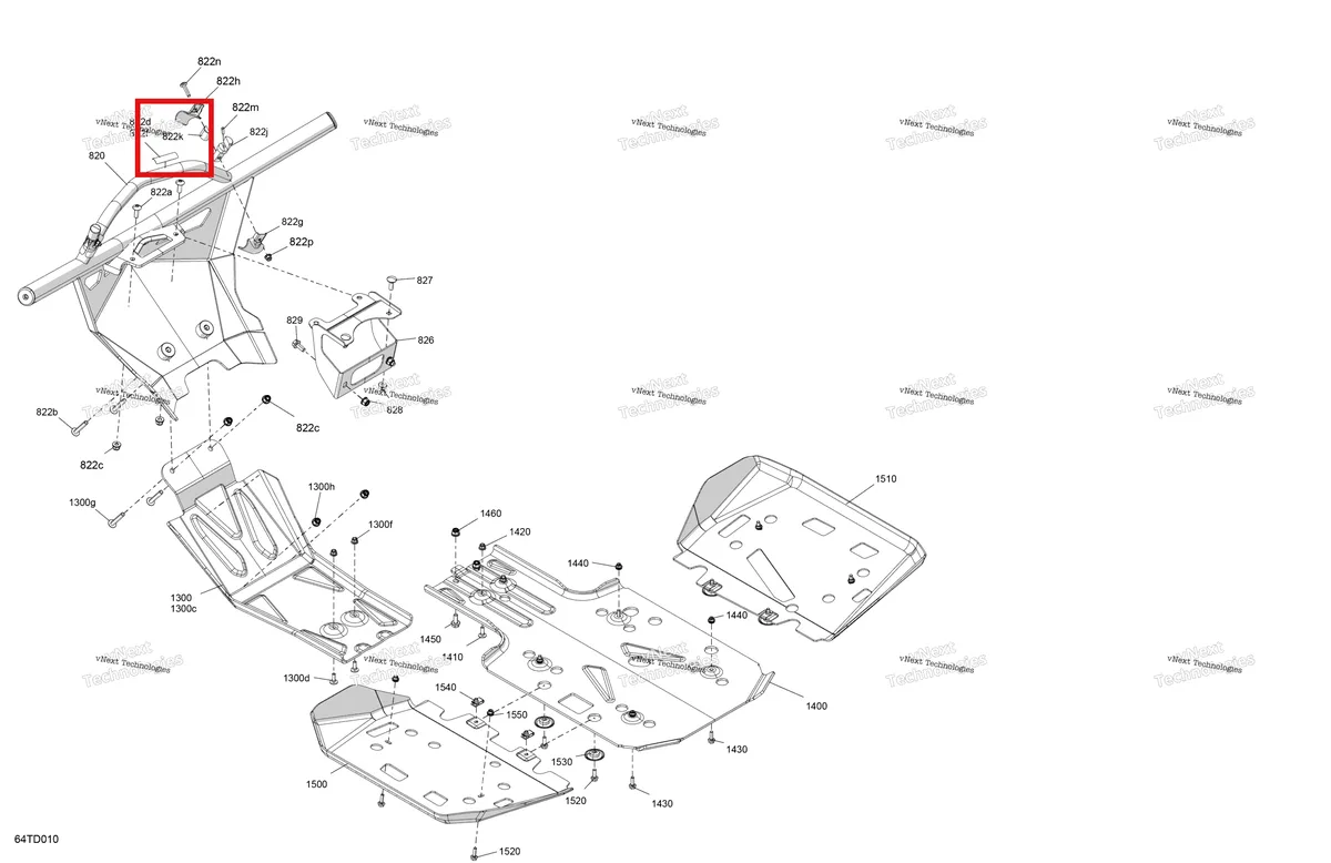 Деталь 705016579 на схеме узла 2024 Can-Am Outlander 1000R EFI 4X4 - 4MRA - X XC Package - Chalk Body - Skid Plate And Bumper