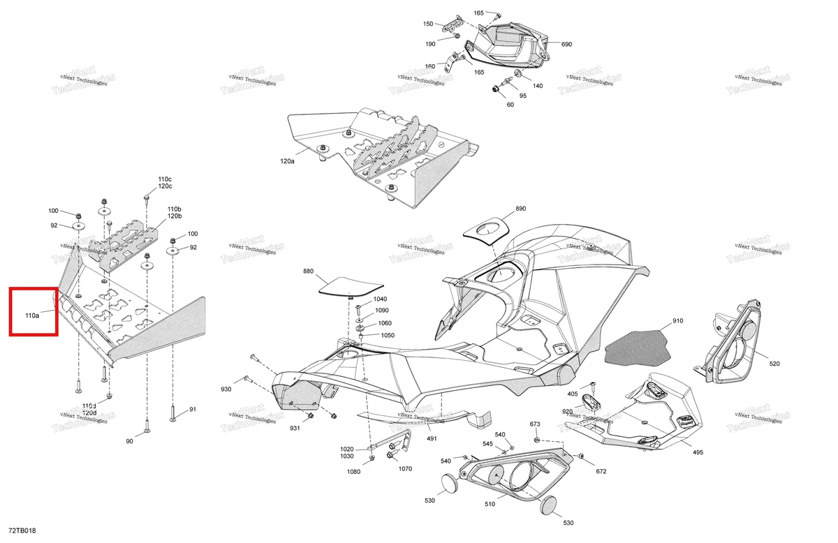 Деталь 705016588 на схеме узла 2022 Can-Am Renegade 1000R EFI - XMR - CE Body - Rear Section