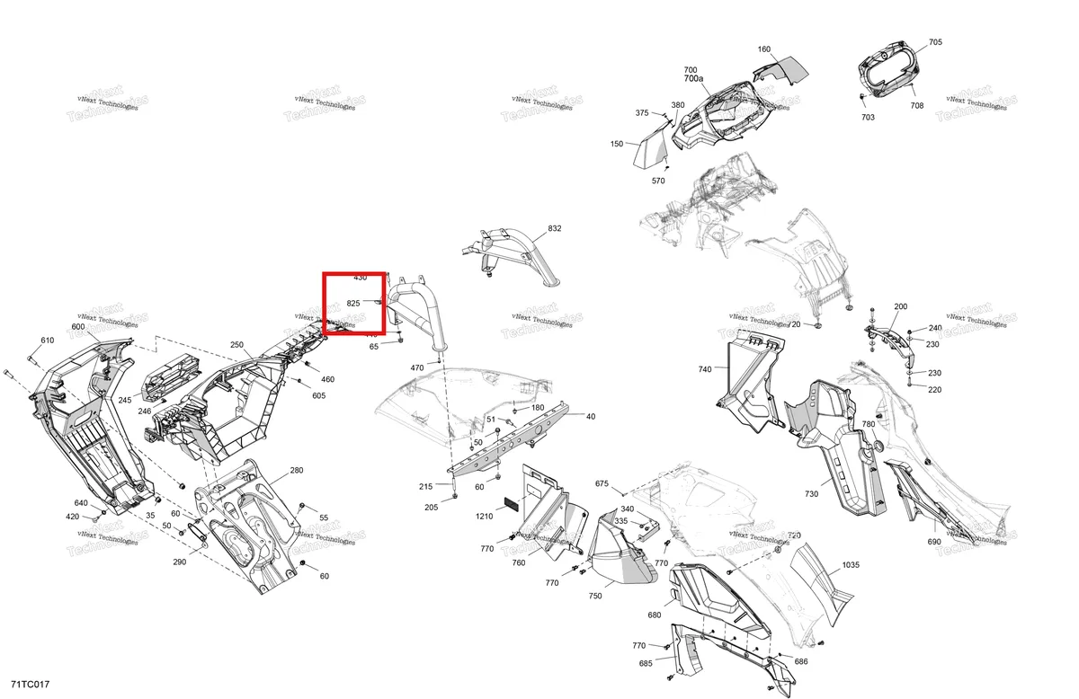 Деталь 705016602 на схеме узла 2023 Can-Am Outlander 1000R EFI - XMR Body - Front Section