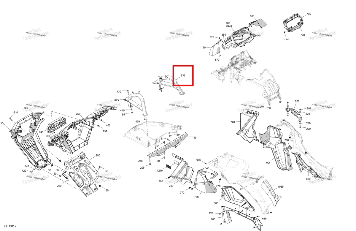 Деталь 705016603 на схеме узла 2023 Can-Am Outlander 1000R EFI - XMR Body - Front Section