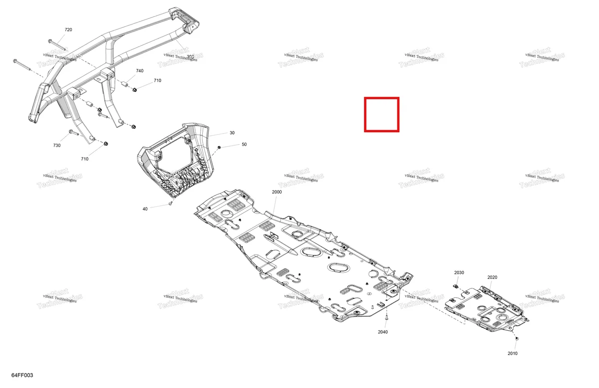 Деталь 705016741 на схеме узла 2026 Can-Am OUTL-PRO - 4X4 - STD - HD5 - 1HTA - Northern Lichen Body - Skid Plate And Bumper