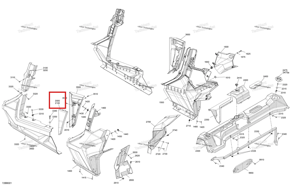 Деталь 705016856 на схеме узла 2022 Can-Am Commander MAX 1000R EFI - XT Body - Rear Section