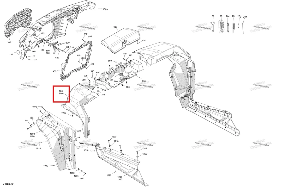 Деталь 705016859 на схеме узла 2022 Can-Am Commander 1000R EFI - XT Body - Front Section