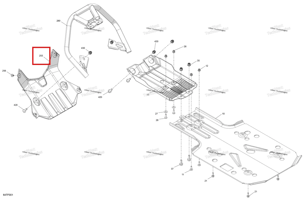 Деталь 705017072 на схеме узла 2026 Can-Am RENEGADE - 4X4 - XXC - 1000R EFI - 5VTB - Catalyst Gray Body - Skid Plate And Bumper
