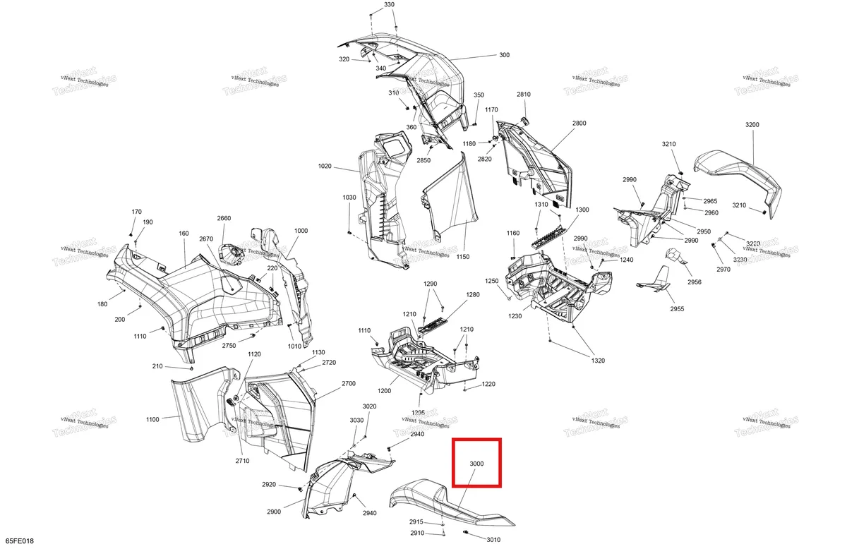 Деталь 705017155 на схеме узла 2025 Can-Am OUTLANDER - 4X4 - XT - 700 - 1GSA - Platinum Silver Satin Body - Fender Kit