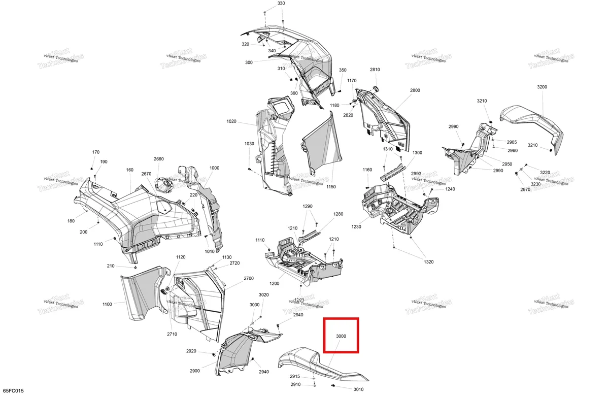 Деталь 705017175 на схеме узла 2023 Can-Am Outlander X mr 700 Body - Fender Kit