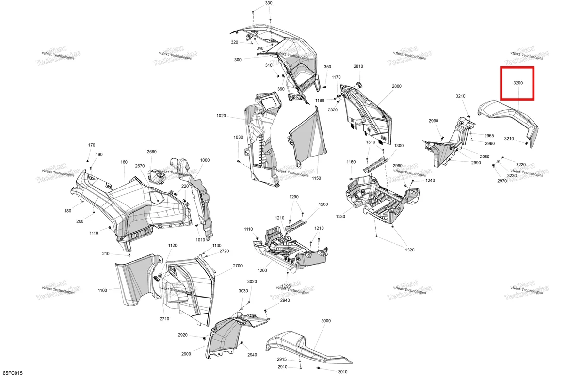 Деталь 705017176 на схеме узла 2023 Can-Am Outlander X mr 700 Body - Fender Kit