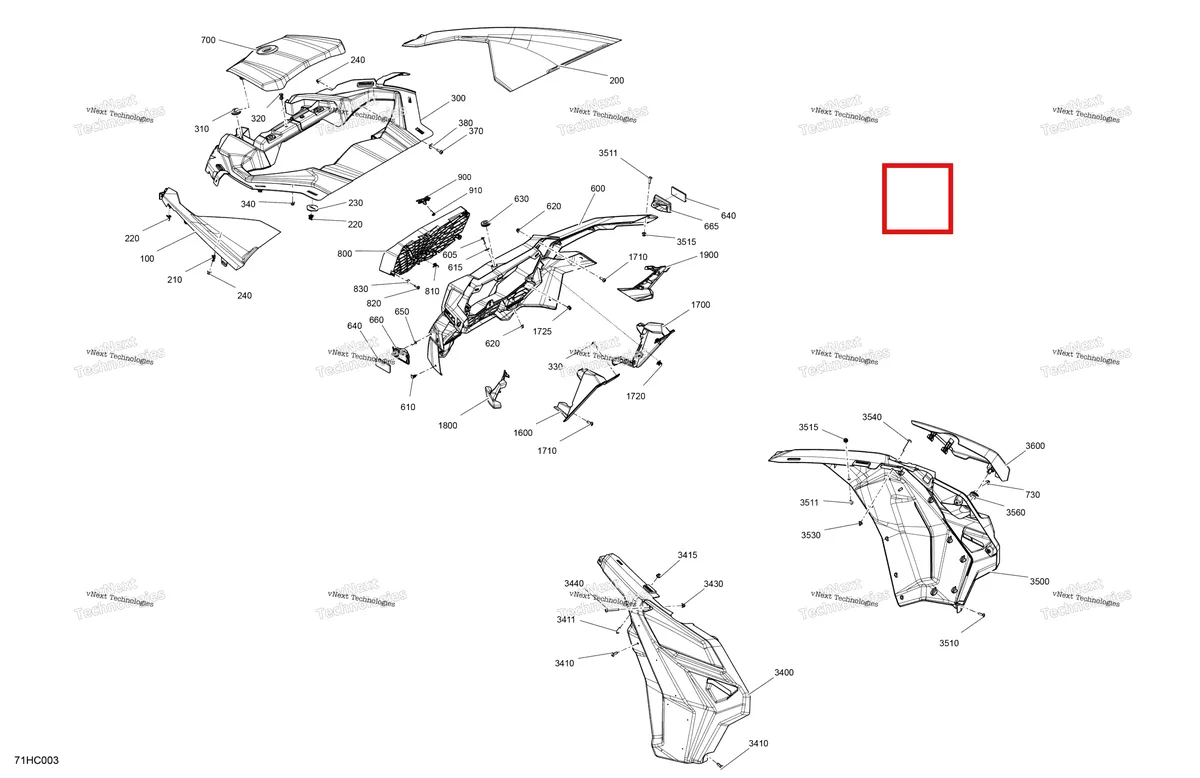 Деталь 705017289 на схеме узла 2023 Can-Am Maverick Turbo RR - XRC Body - Front Section