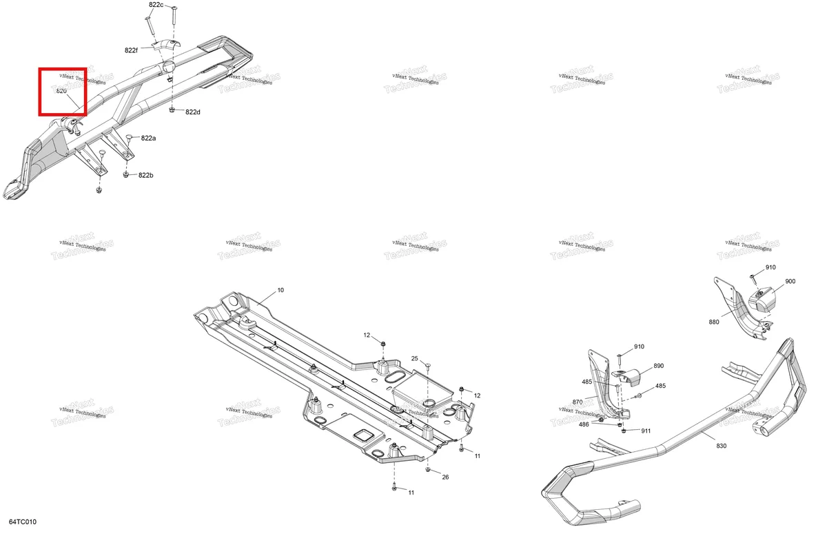 Деталь 705017374 на схеме узла 2023 Can-Am Outlander 1000R EFI - XMR Body - Skid Plate And Bumper