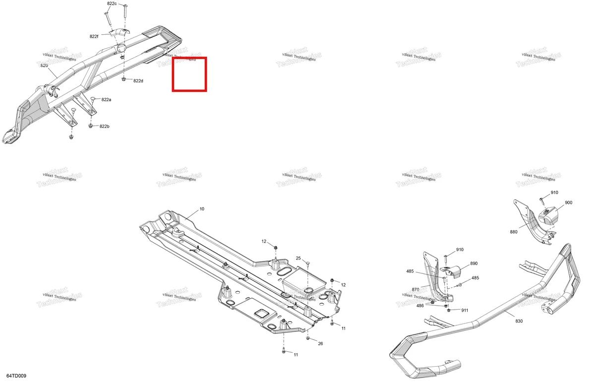 Деталь 705017377 на схеме узла 2024 Can-Am Outlander 850 EFI 4X4 - 4KRA - X MR Package - Legion Red Body - Skid Plate And Bumper