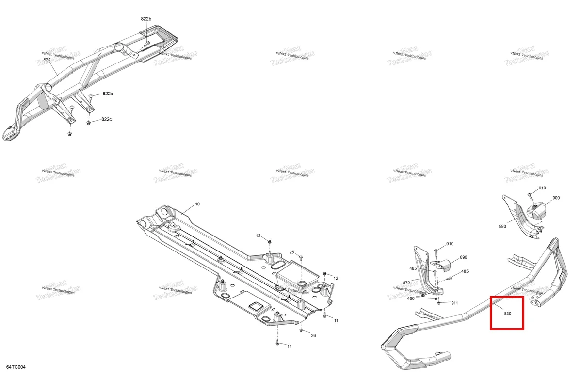 Деталь 705017381 на схеме узла Body - Skid Plate And Bumper
