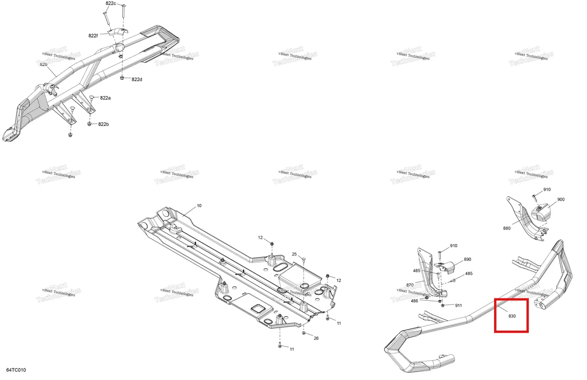Деталь 705017383 на схеме узла 2023 Can-Am Outlander 1000R EFI - XMR Body - Skid Plate And Bumper
