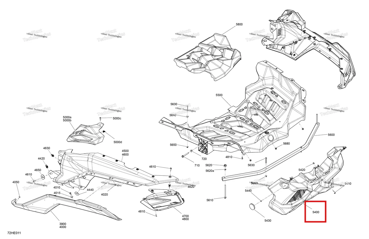 Деталь 705017558 (Задний Fairing Can-Am Maverick Turbo RR XRC (2022) (705017558)) на схеме узла 2025 Can-Am Maverick MAX - TURBO RR - XMR - 7ZSA - Hyper Silver - 72