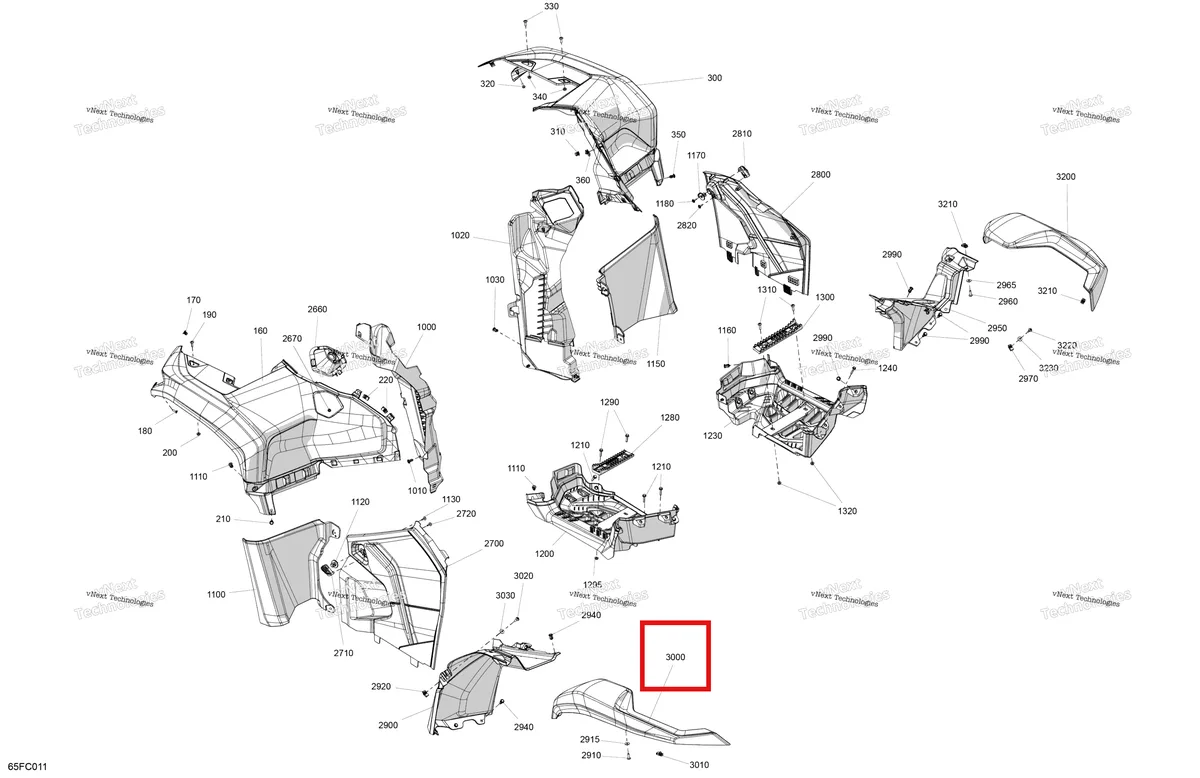 Деталь 705017683 на схеме узла 2023 Can-Am Outlander XT 700 - 0001GPB0 Body - Fender Kit