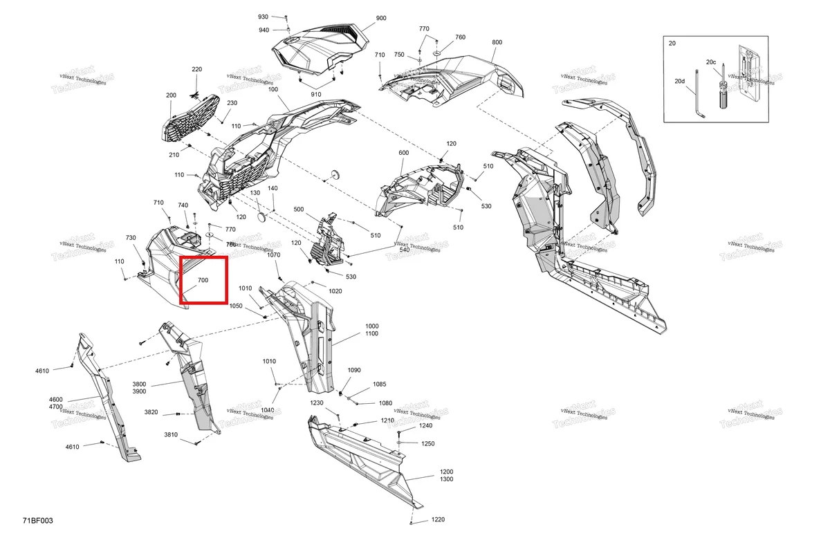 Деталь 705018114 на схеме узла 2026 Can-Am Maverick Sport - 1000R EFI - XMR - 6FTA - Hyper Silver - 64