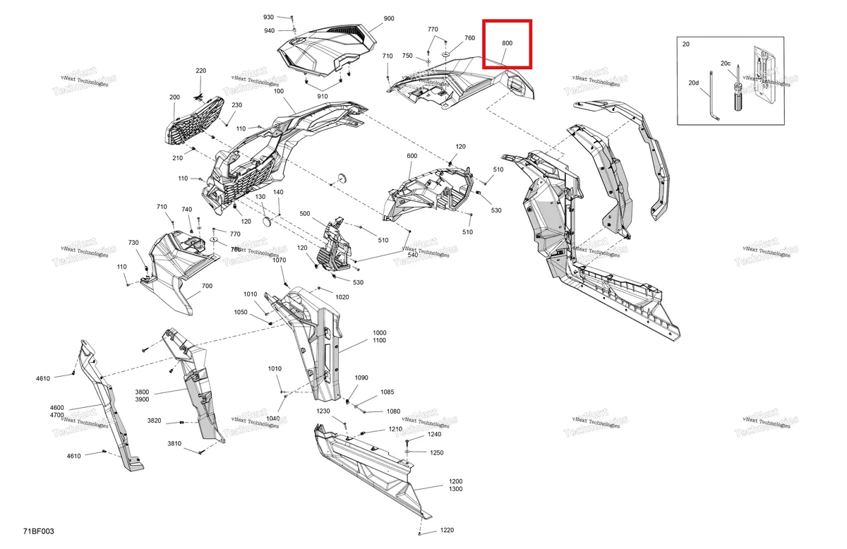 Деталь 705018115 на схеме узла 2026 Can-Am Maverick Sport - 1000R EFI - XMR - 6FTA - Hyper Silver - 64