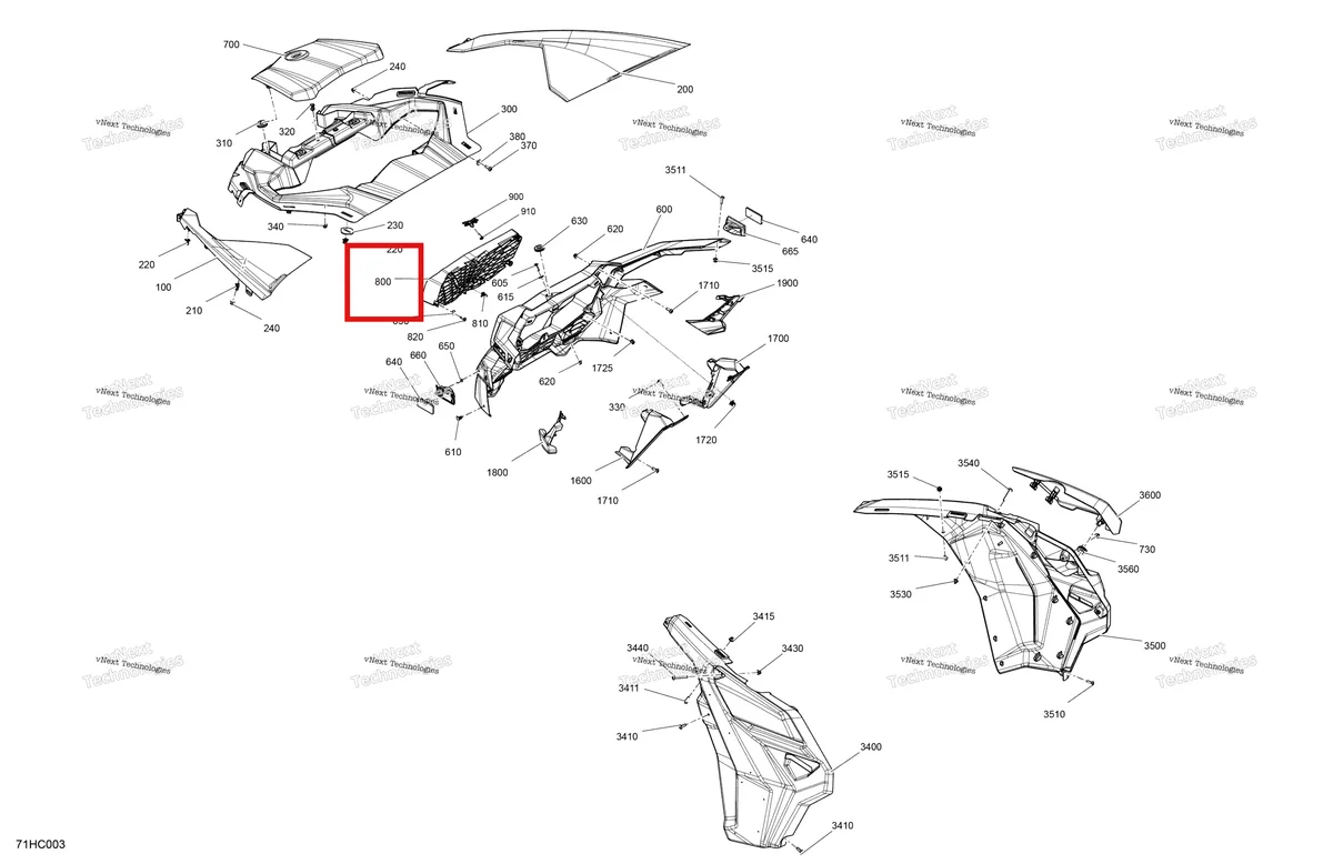 Деталь 705018139 на схеме узла 2023 Can-Am Maverick Turbo RR - XRC - CE Body - Front Section