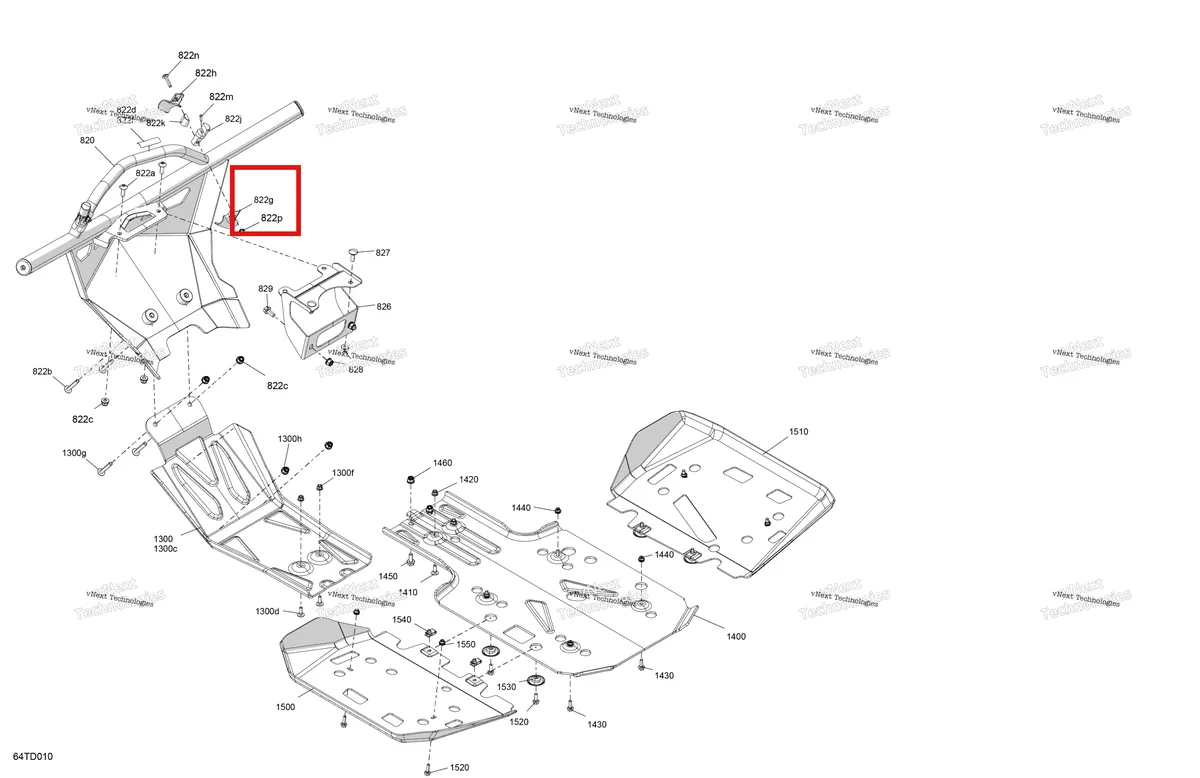 Деталь 705018280 на схеме узла 2024 Can-Am Outlander 1000R EFI 4X4 - 4MRA - X XC Package - Chalk Body - Skid Plate And Bumper