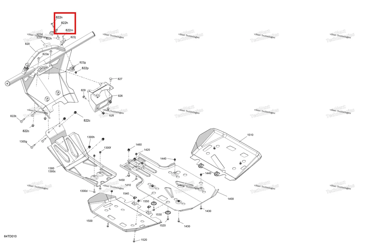 Деталь 705018287 на схеме узла 2024 Can-Am Outlander 1000R EFI 4X4 - 4MRA - X XC Package - Chalk Body - Skid Plate And Bumper