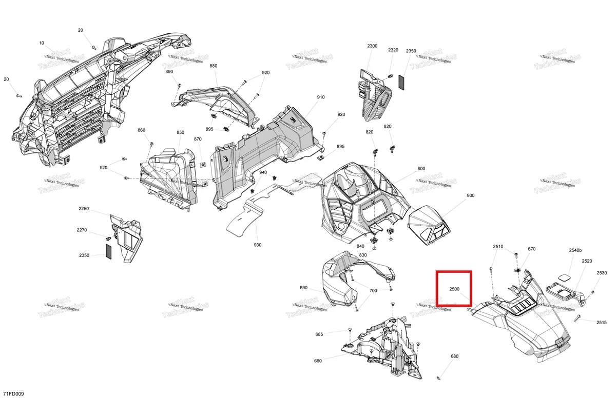 Деталь 705018583 на схеме узла 2024 Can-Am Outlander 700 4X4 - 1SRA - X MR Package - Legion Red Body - Front Section