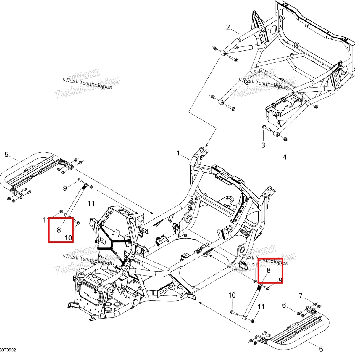 Деталь 705200143 на схеме узла 2005 Can-Am Traxter 5 Speed Frame System