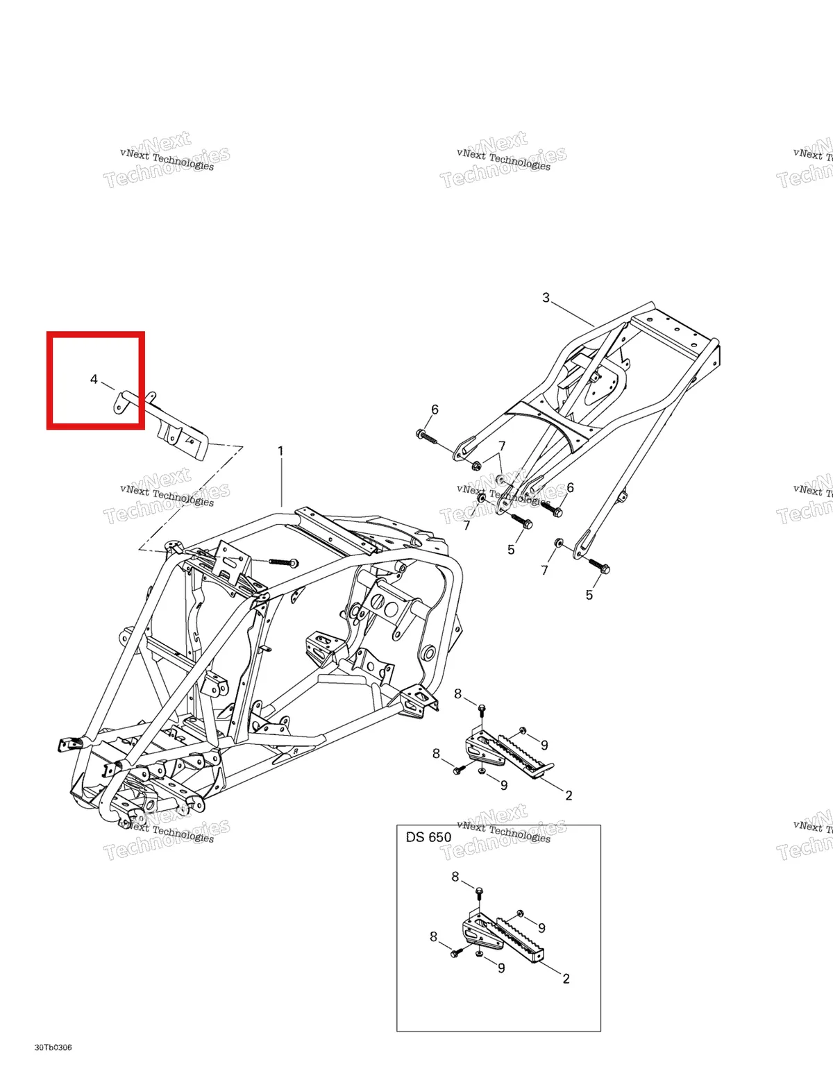 Деталь 705200189 на схеме узла 2003 Can-Am DS 650 Baja Frame