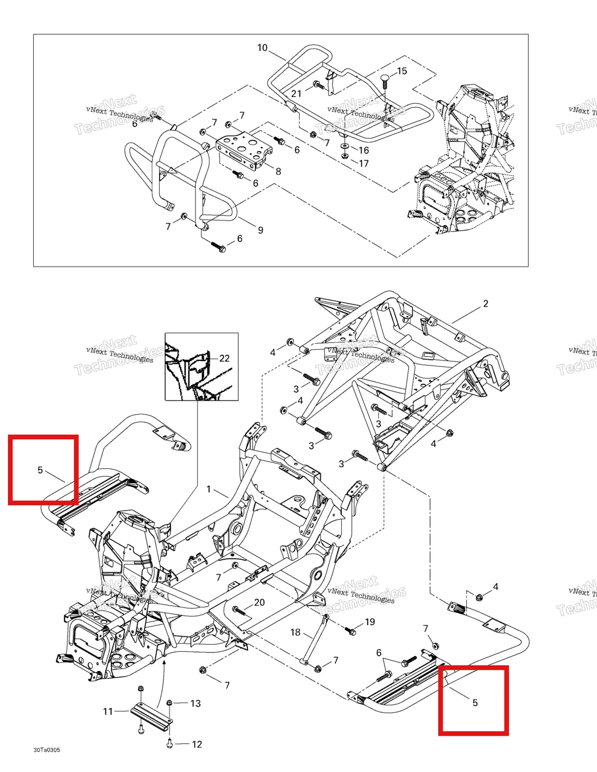 Деталь 705200329 на схеме узла 2003 Can-Am Traxter XL, 7565 Frame And Luggage Racks
