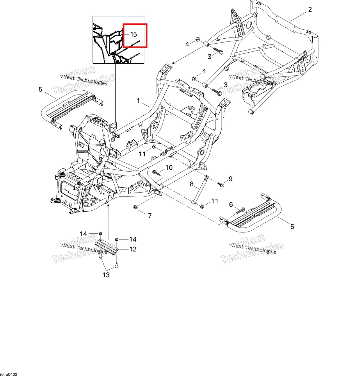 Деталь 705200351 на схеме узла 2004 Can-Am Traxter Auto Std & XT Frame
