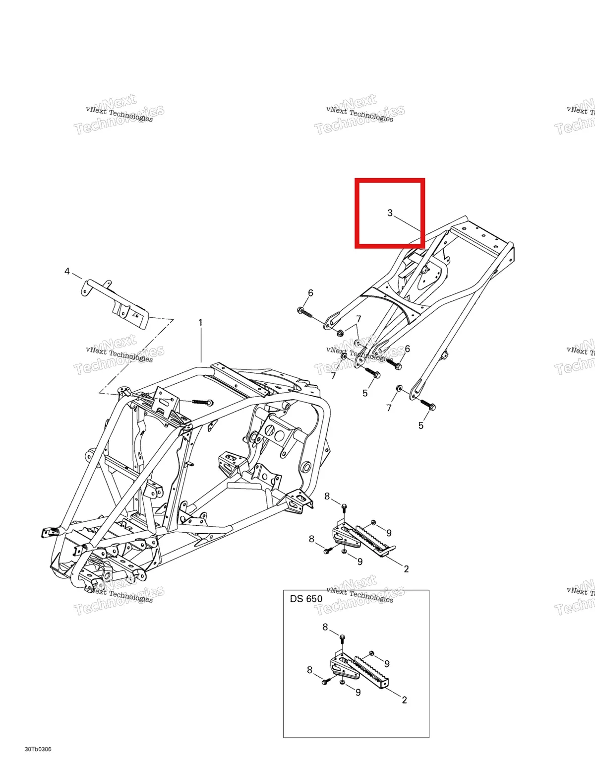 Деталь 705200359 на схеме узла 2003 Can-Am DS 650 Baja Frame