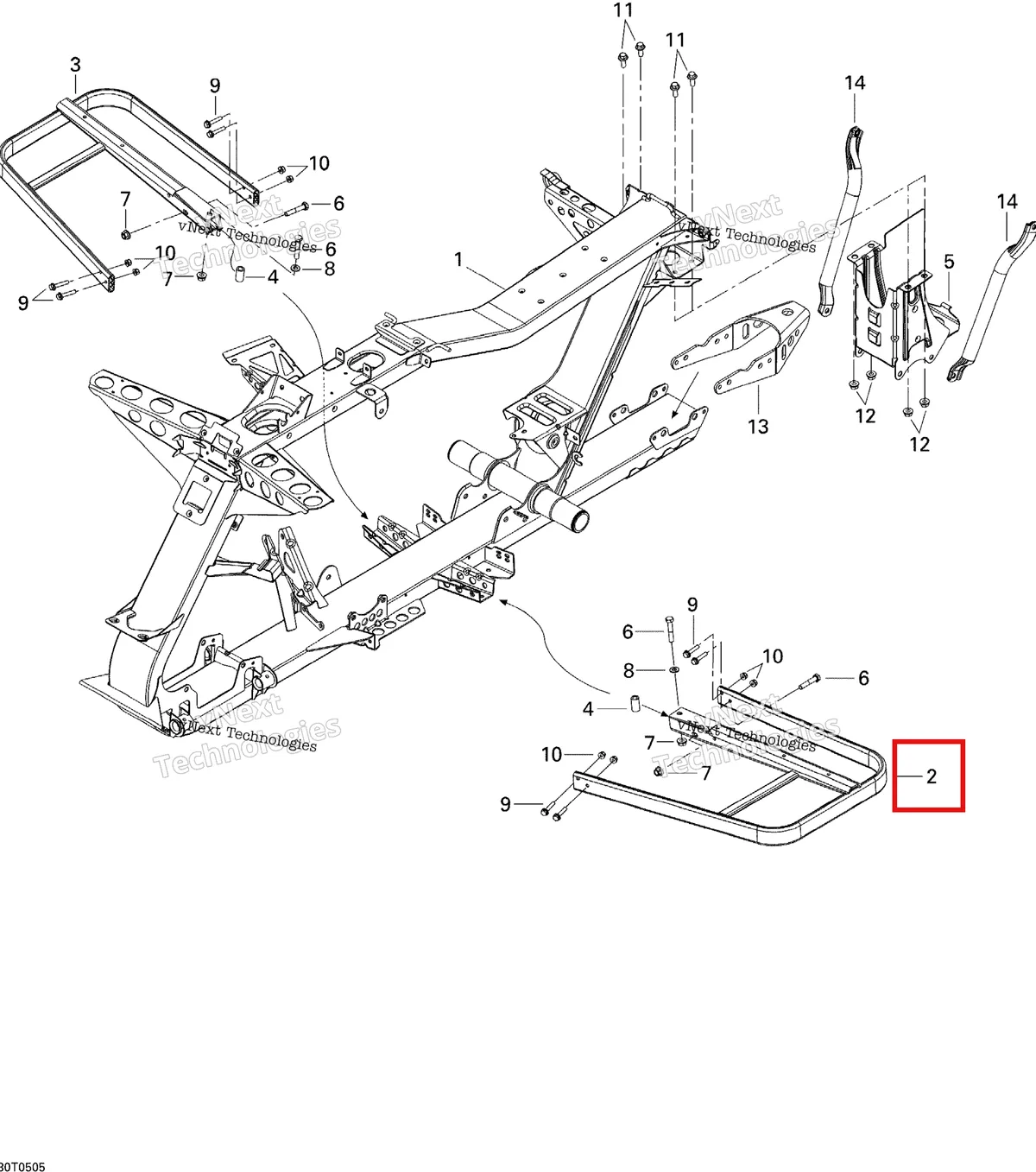 Деталь 705200526 на схеме узла 2005 Can-Am Outlander 330/400 STD 2 X 4 Frame