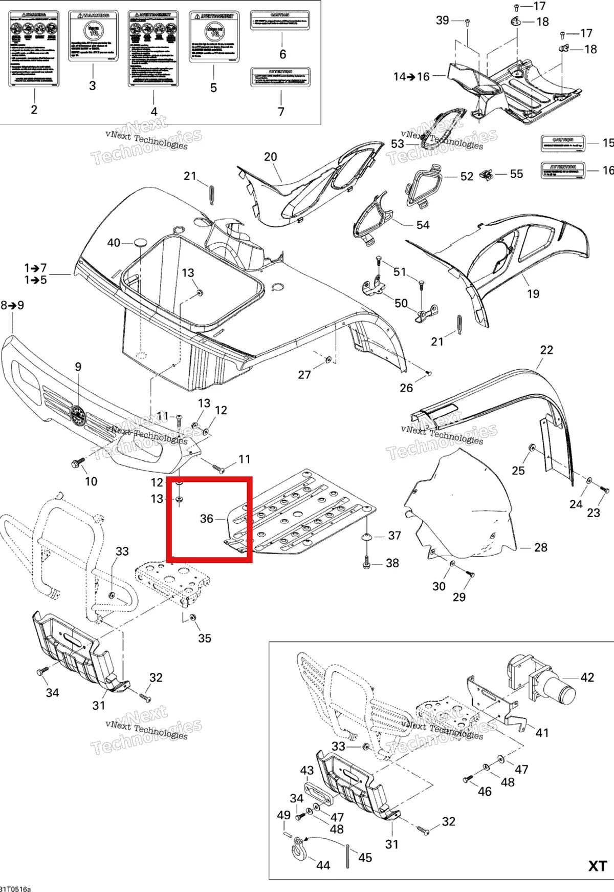 Деталь 705200536 на схеме узла Body And Accessories 1