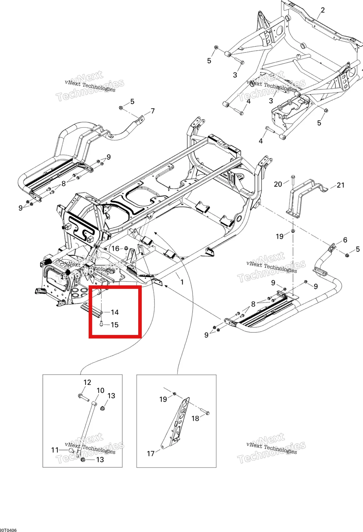 Деталь 705200575 на схеме узла 2004 Can-Am Quest MAX Frame