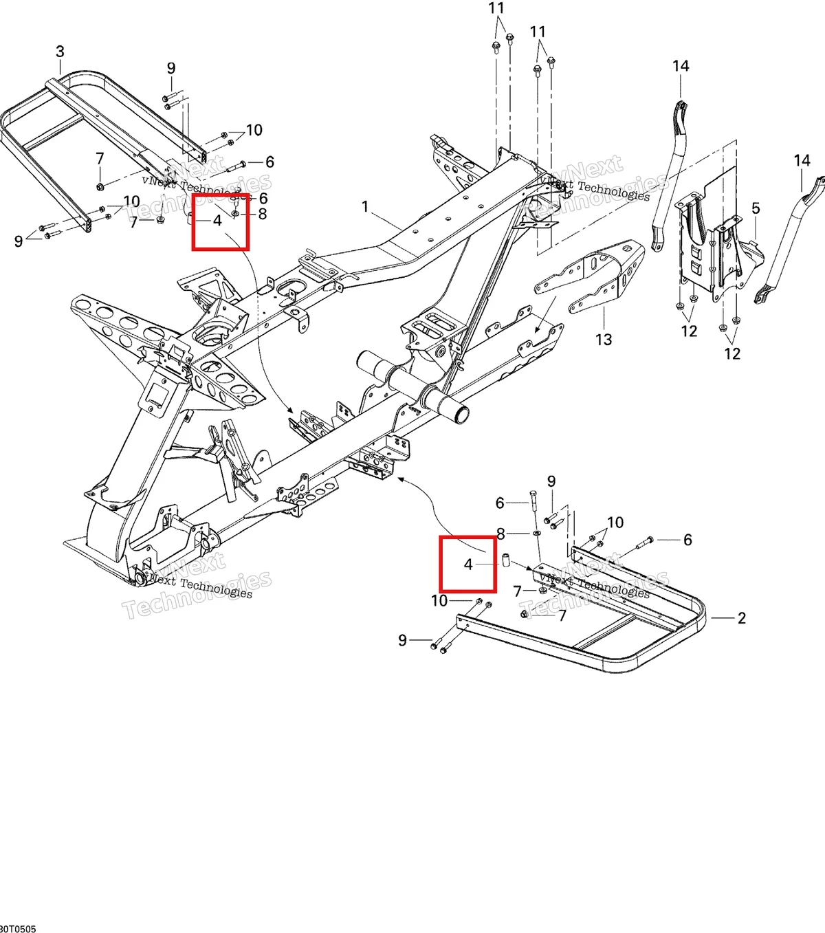 Деталь 705200645 на схеме узла 2005 Can-Am Outlander 330/400 STD 2 X 4 Frame