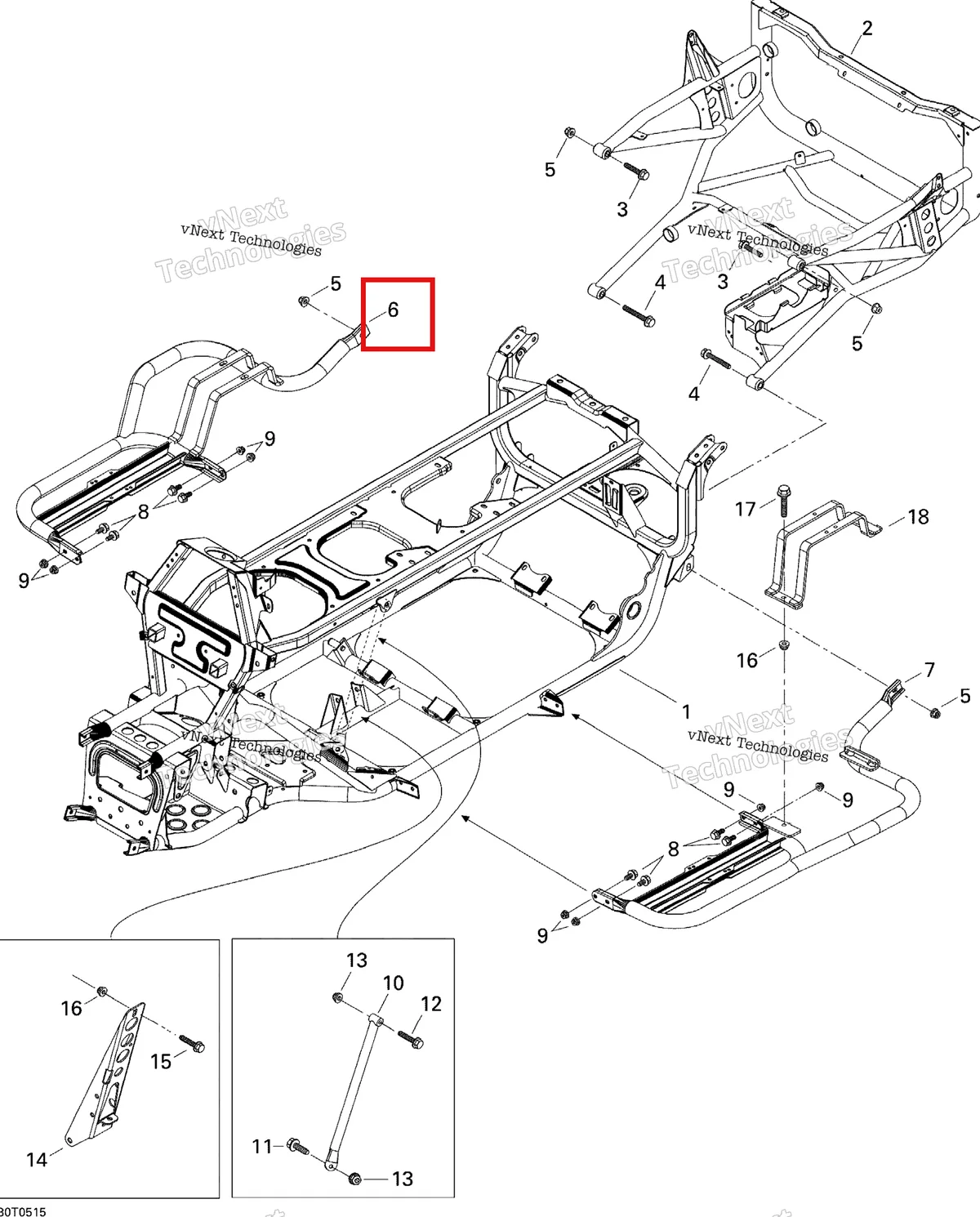 Деталь 705200653 на схеме узла 2005 Can-Am Traxter Max CVT 650 Frame