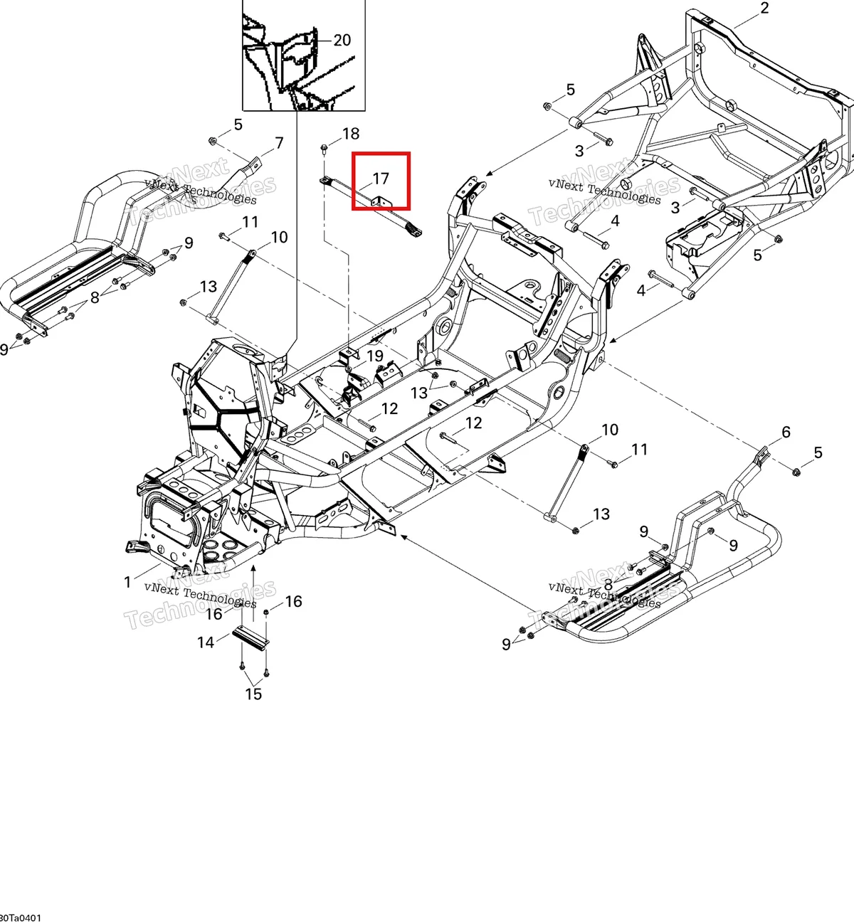 Деталь 705200667 на схеме узла 2004 Can-Am Traxter Max Std & Max XT Frame